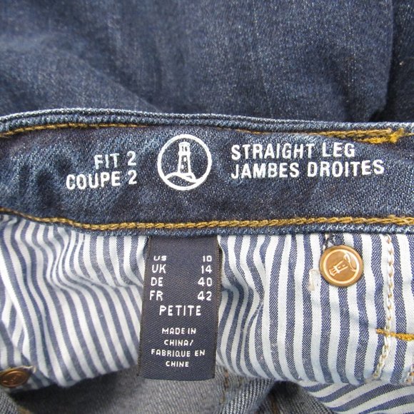 Womens Mid Rise Straight Leg Jeans Sz 10 Petite - Picture 12 of 13